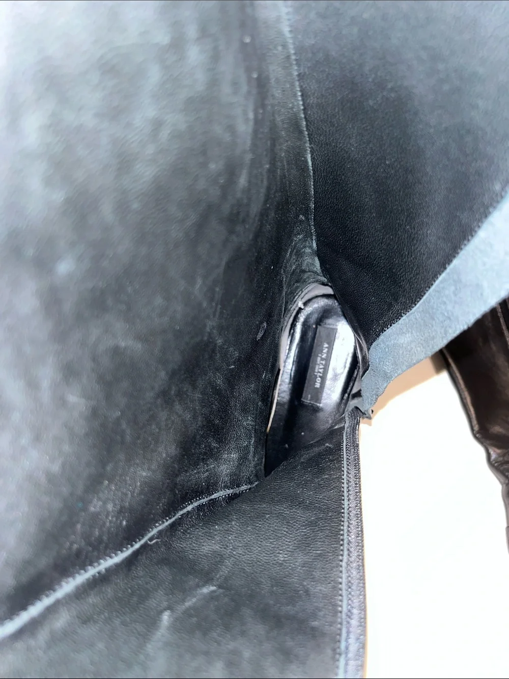 Ann Taylor Over-the-Knee Black Leather Riding Boots